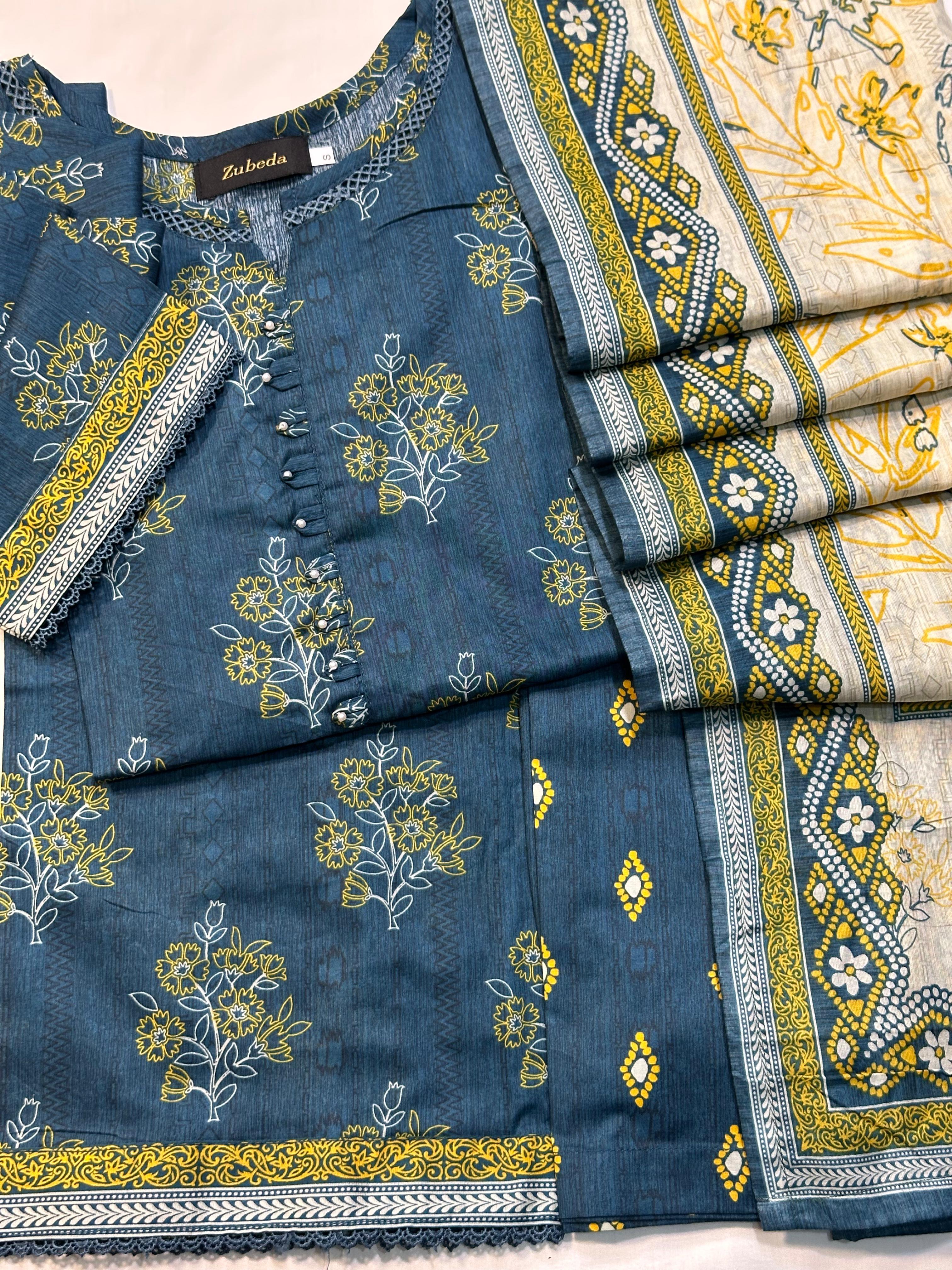 Stitched Exclusive Premium Printed 3 PC Lawn