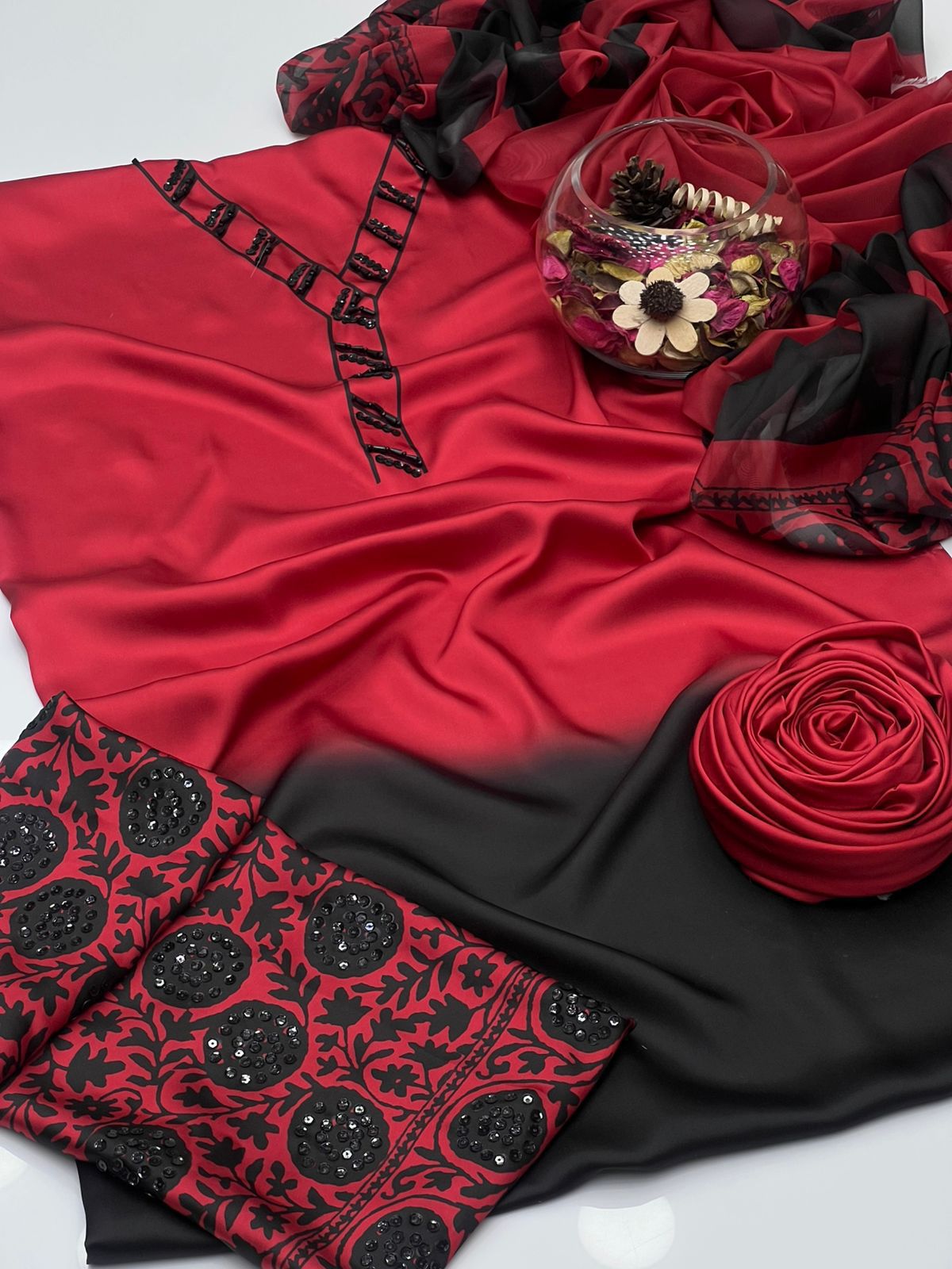 Shamoze Silk Fancy Handwork Dress